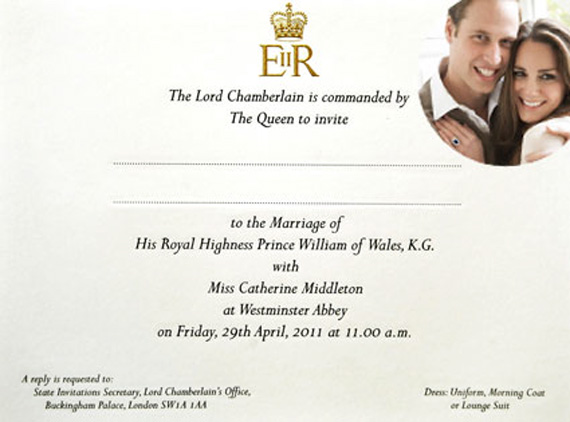 Image of the Royal Wedding Invite