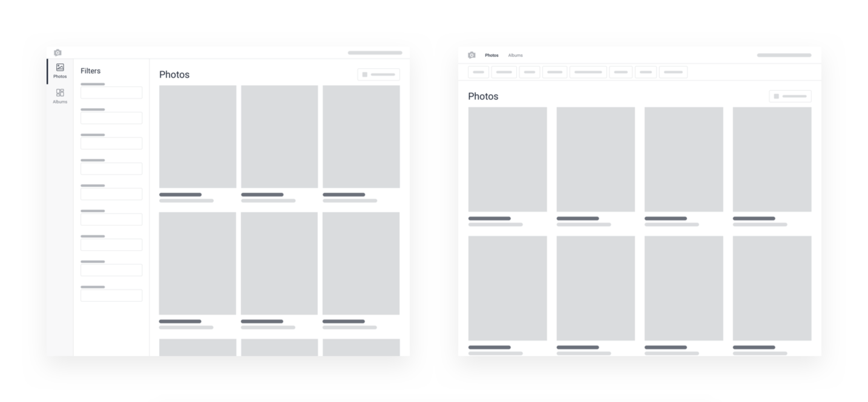Image of wireframe layouts for filter locations.